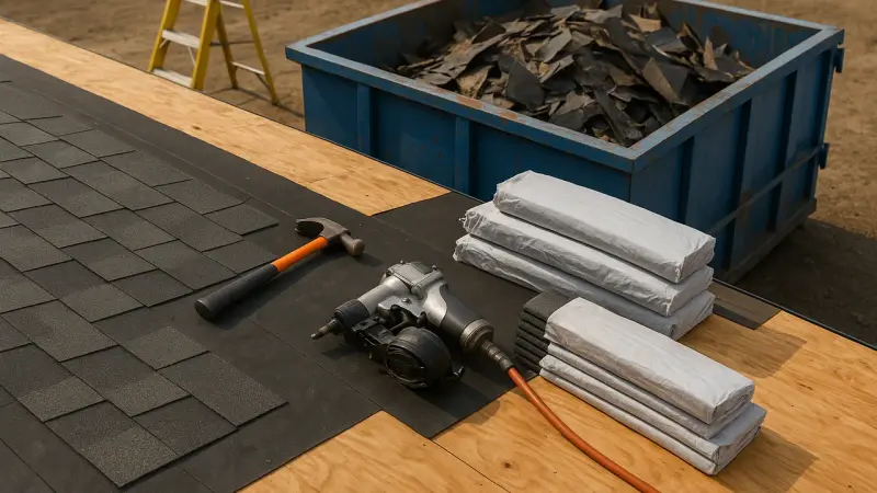 Gestion des déchets sur un chantier de toiture